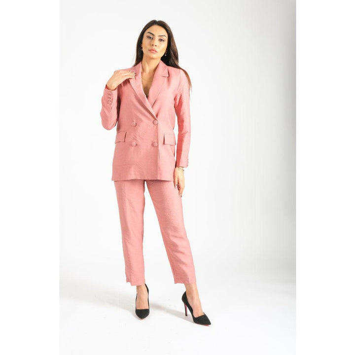 Londonella set Blazer with Double buttons and pants  - Rose Pink - 100101 - Zrafh.com - Your Destination for Baby & Mother Needs in Saudi Arabia