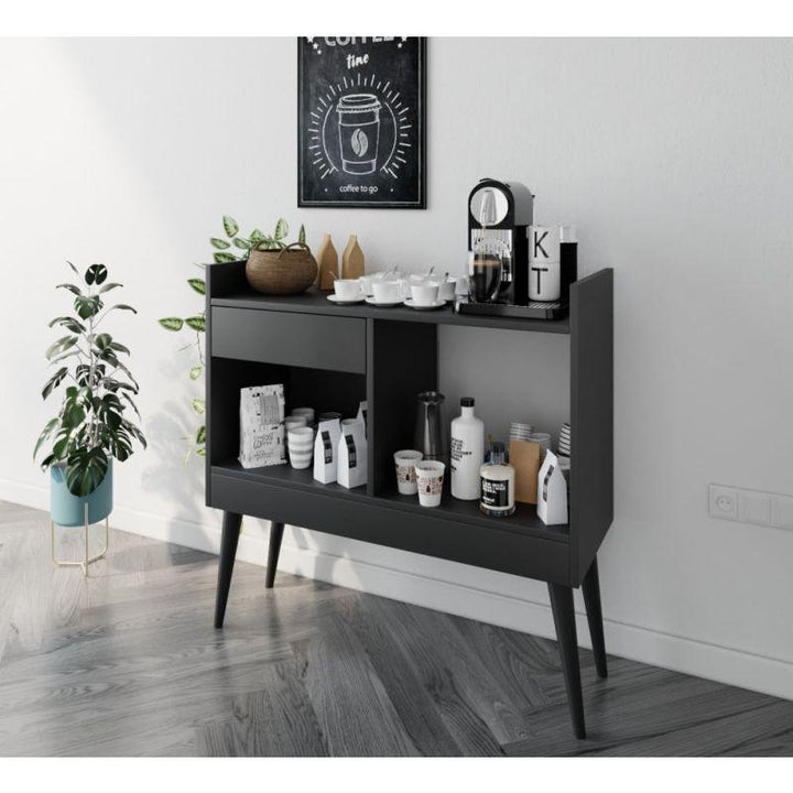 Black Coffee Corner with Drawer By Alhome - Zrafh.com - Your Destination for Baby & Mother Needs in Saudi Arabia