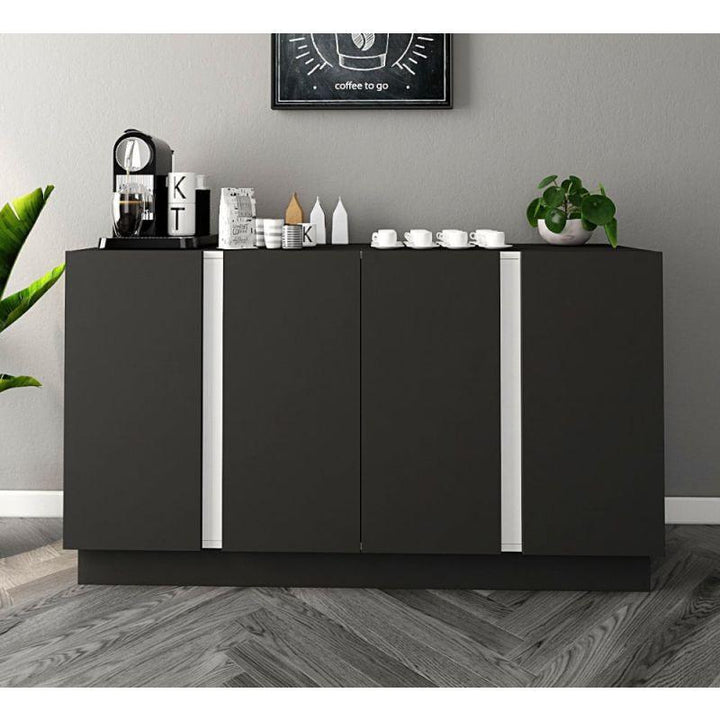 Black & White Coffee Corner with 4 Drawers By Alhome - Zrafh.com - Your Destination for Baby & Mother Needs in Saudi Arabia