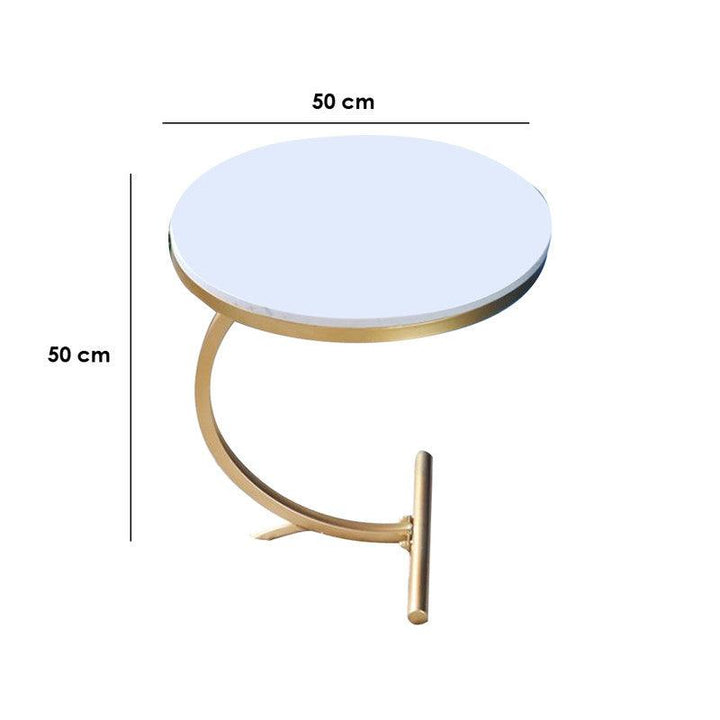 Side Table 50x50x50 cm - White & Gold By Alhome - Zrafh.com - Your Destination for Baby & Mother Needs in Saudi Arabia