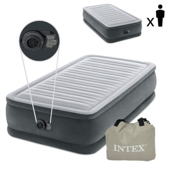 Intex Double Air Bed - Equipped with FIBER-TECH RP Technology - Silver - INT64412 - Zrafh.com - Your Destination for Baby & Mother Needs in Saudi Arabia