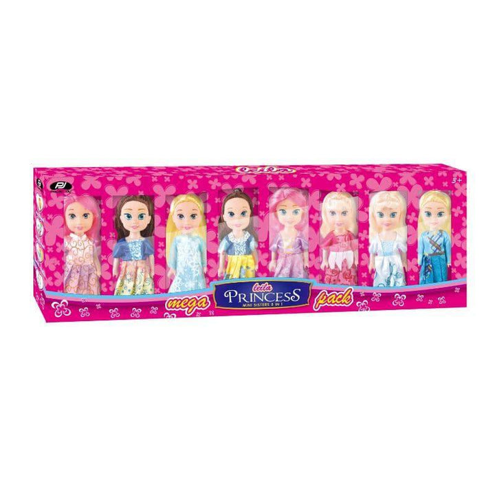 Leila Princess Mini Sisters Dolls 8 Pcs Pack - 40.5x51x36.5 Cm - ZRAFH