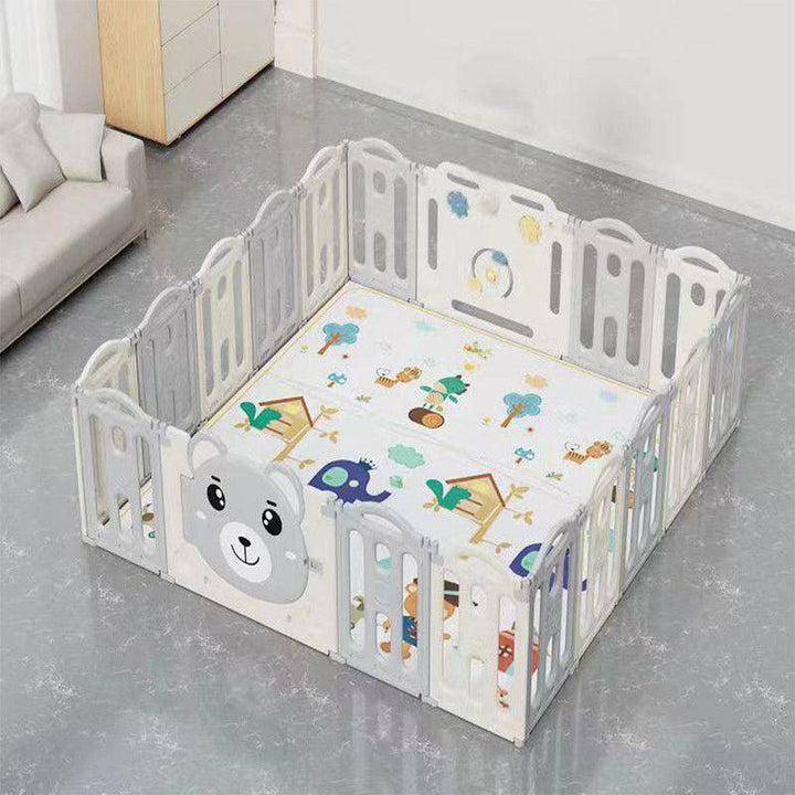 Baby Love Bear Children's Playroom with Large Foldable Hut Grey - 28-XG0-11B - Zrafh.com - Your Destination for Baby & Mother Needs in Saudi Arabia