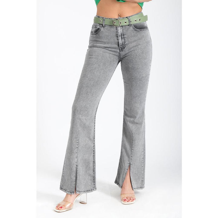 Explore The Best Fashion Items With Londonella Women's Mid-waisted Jeans  With Wide-bottom Legs Design - Blue - 100212