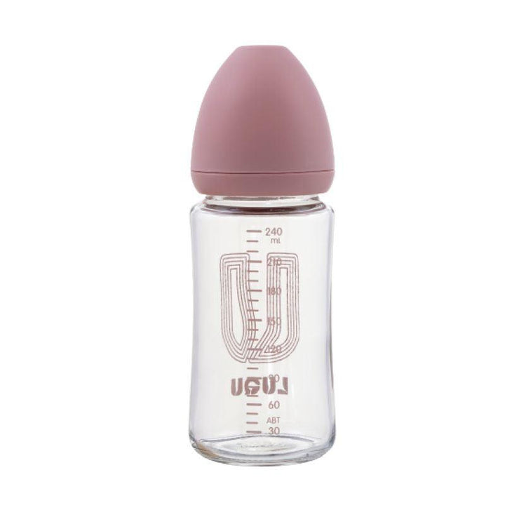 Luqu Glass Feeding Bottle Wide Neck - 240Ml - ZRAFH