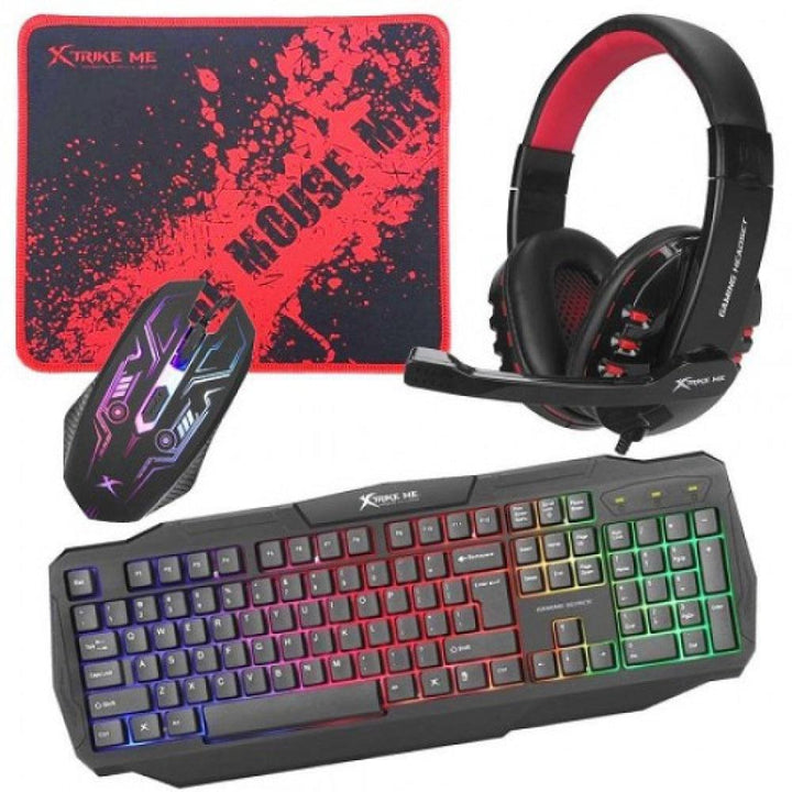 Xtrike Me 4in1 Wired Gaming Combo With Mouse - Mousepad - Keyboard - Headset - CM-406 - Zrafh.com - Your Destination for Baby & Mother Needs in Saudi Arabia