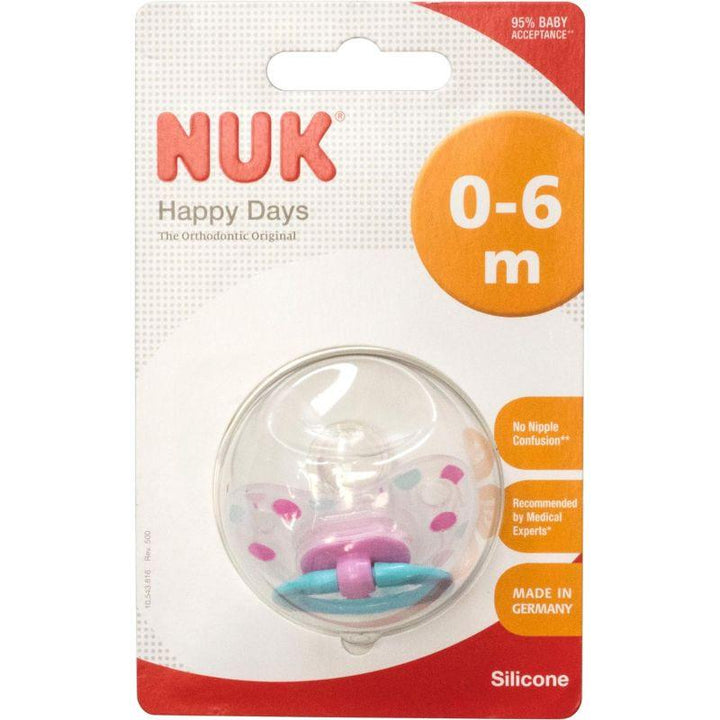 NUK Happy Days Orthodontic Pacifier For Kids - 0-6 Months - Zrafh.com - Your Destination for Baby & Mother Needs in Saudi Arabia