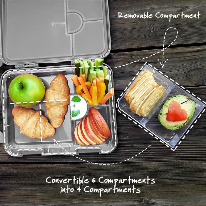 Eazy Kids 6 & 4 Convertible Compartments Bento Lunch Box - Zrafh.com - Your Destination for Baby & Mother Needs in Saudi Arabia