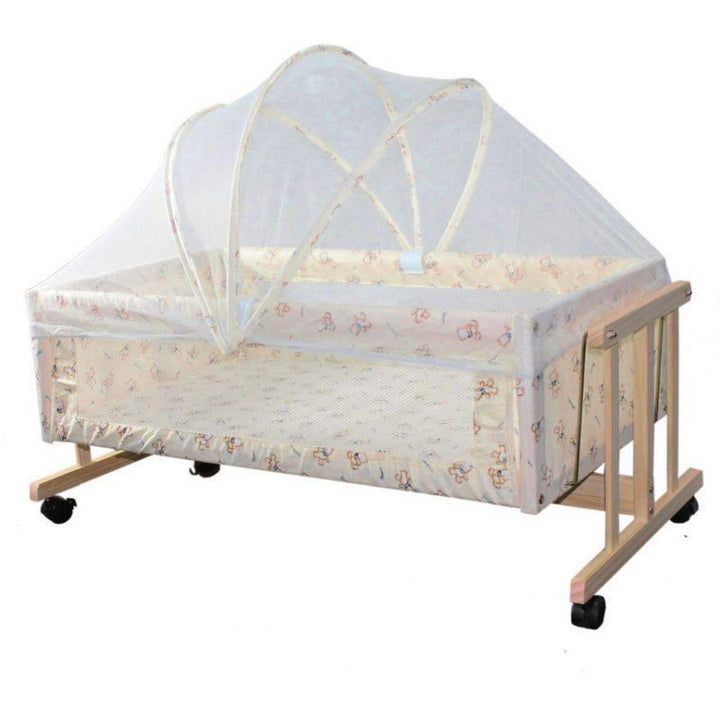 Baby Wood Bed Two Layers With Mosquito Net From Baby Love - 27-16F - ZRAFH