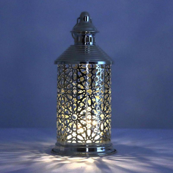 Round Steel Ramadan Lantern With Led Lighting - Gold - 26X12X12 Cm - By Family Ship - 600007810 - Zrafh.com - Your Destination for Baby & Mother Needs in Saudi Arabia