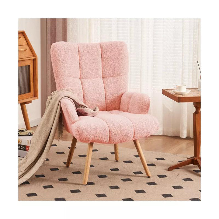 pink Bouclé Chair By Alhome - Zrafh.com - Your Destination for Baby & Mother Needs in Saudi Arabia