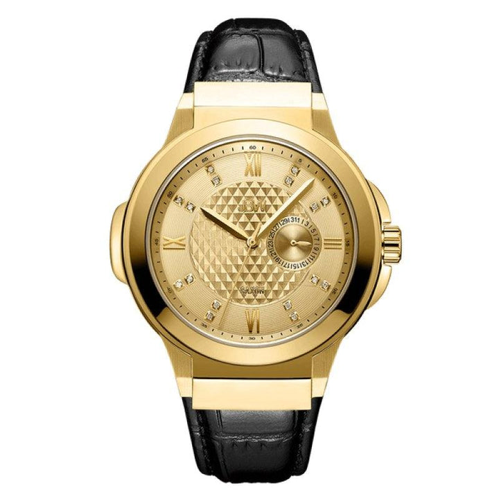 JBW Saxon 48 0.16 ctw Diamond 18K Gold-Plated Stainless Steel Men's Watch - J6373C - Zrafh.com - Your Destination for Baby & Mother Needs in Saudi Arabia