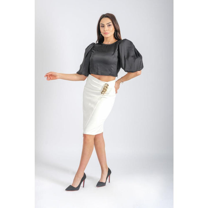 Londonella Women's Classic Short Wrap Skirt with Straped waistband - White - 100201 - Zrafh.com - Your Destination for Baby & Mother Needs in Saudi Arabia