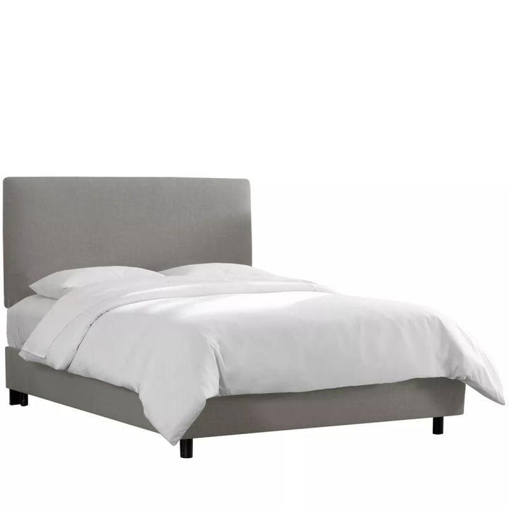 Elite Collection: Swedish Wood Queen Bed - Light Grey Majesty (180x200x140) by Alhome - Zrafh.com - Your Destination for Baby & Mother Needs in Saudi Arabia