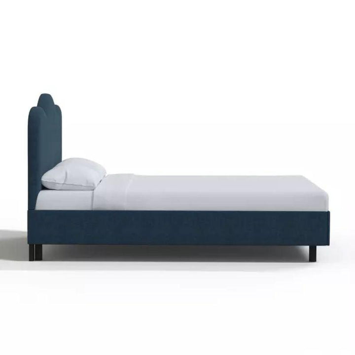 Supreme Comfort: Swedish Wood King Bed - Regal Blue Tranquility (160x200x140) by Alhome - Zrafh.com - Your Destination for Baby & Mother Needs in Saudi Arabia