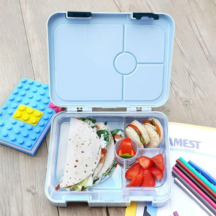 Eazy Kids 4 Compartment Bento Lunch Box With Lunch Bag And Steel Food Jar Shark - Blue - Zrafh.com - Your Destination for Baby & Mother Needs in Saudi Arabia