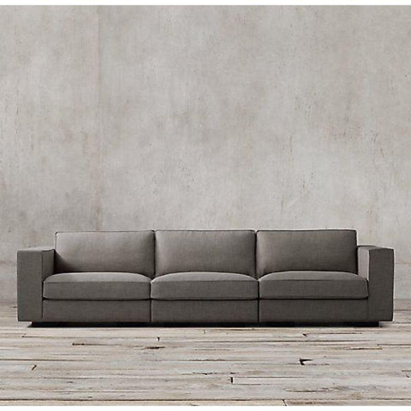 Spacious Gray Linen 3-Seater Sofa - 250x90x45 cm - Swedish Wood By Alhome - 110110956 - Zrafh.com - Your Destination for Baby & Mother Needs in Saudi Arabia