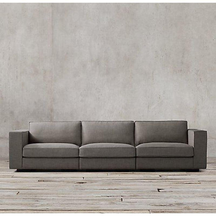 Spacious Gray Linen 3-Seater Sofa - 250x90x45 cm - Swedish Wood By Alhome - 110110956 - Zrafh.com - Your Destination for Baby & Mother Needs in Saudi Arabia