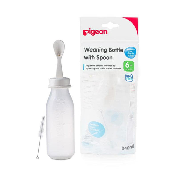 Pigeon Weaning Bottle With Spoon - 240 ml - 6+ M - Zrafh.com - Your Destination for Baby & Mother Needs in Saudi Arabia