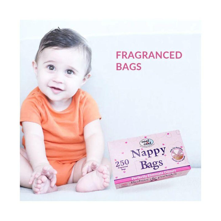 Cool & Cool Fragranced Nappy Bags Pink - 250 Pieces - Zrafh.com - Your Destination for Baby & Mother Needs in Saudi Arabia