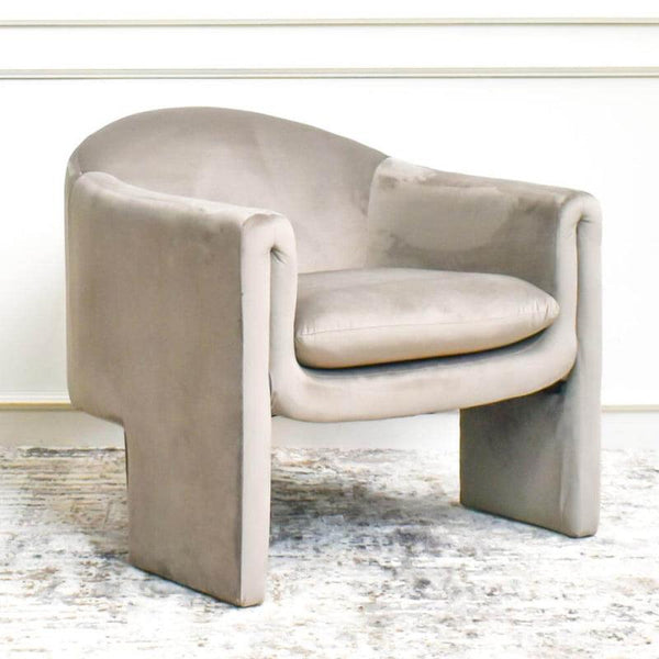 Timeless Comfort: Velvet Accent Chair in Elegant Beige By Alhome - Zrafh.com - Your Destination for Baby & Mother Needs in Saudi Arabia