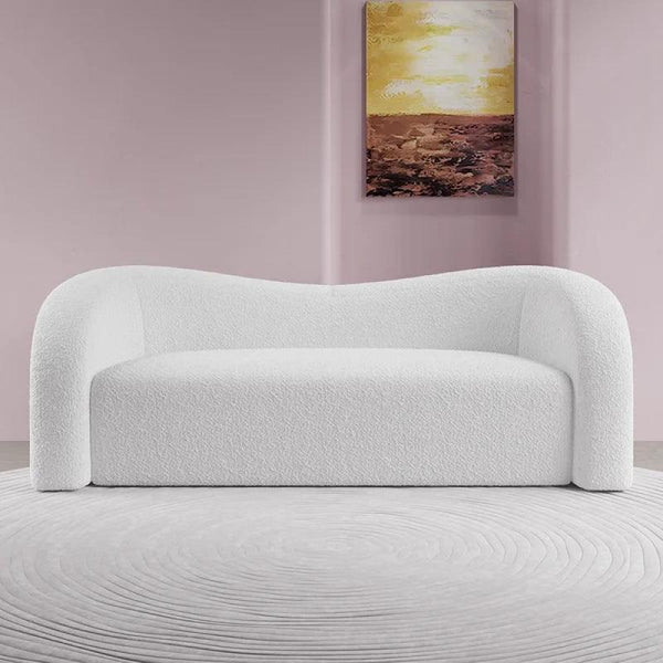 Timeless Chic: White Bouclé 3-Seater Sofa By Alhome - Zrafh.com - Your Destination for Baby & Mother Needs in Saudi Arabia