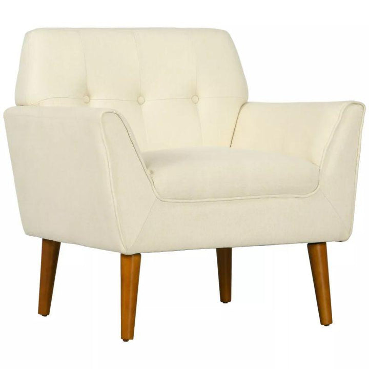 Modern Velvet Arm Chair - White - 90x85x85 cm - By Alhome - Zrafh.com - Your Destination for Baby & Mother Needs in Saudi Arabia