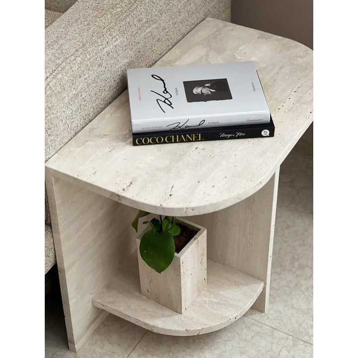 Treventino Chic White Marble Side Table By Alhome - Zrafh.com - Your Destination for Baby & Mother Needs in Saudi Arabia