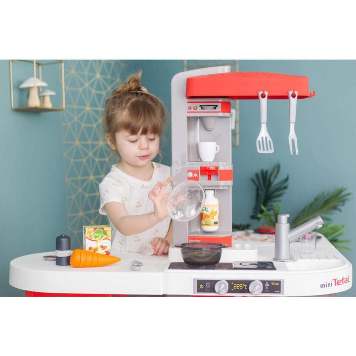 Smoby Tefal Studio Kitchen Playset - 85x83.5x99 cm - Red and Grey - Zrafh.com - Your Destination for Baby & Mother Needs in Saudi Arabia