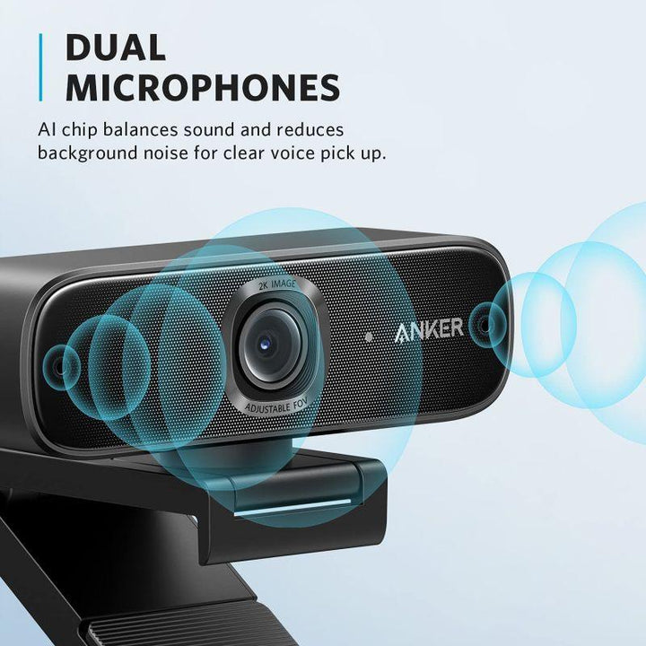 Anker PowerConf Smart Webcam - FHD - Black - Zrafh.com - Your Destination for Baby & Mother Needs in Saudi Arabia