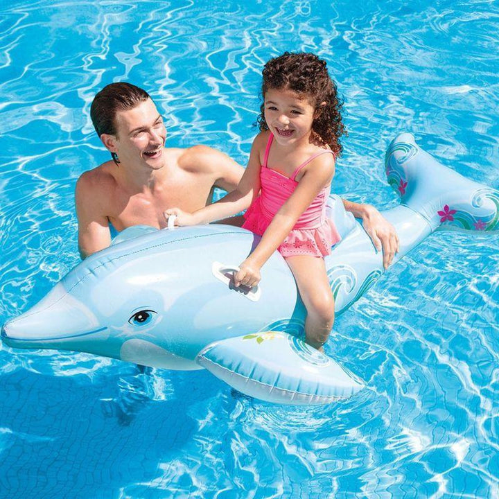 Intex Dolphin Shape Inflatable Swimming Ring - Blue - Zrafh.com - Your Destination for Baby & Mother Needs in Saudi Arabia