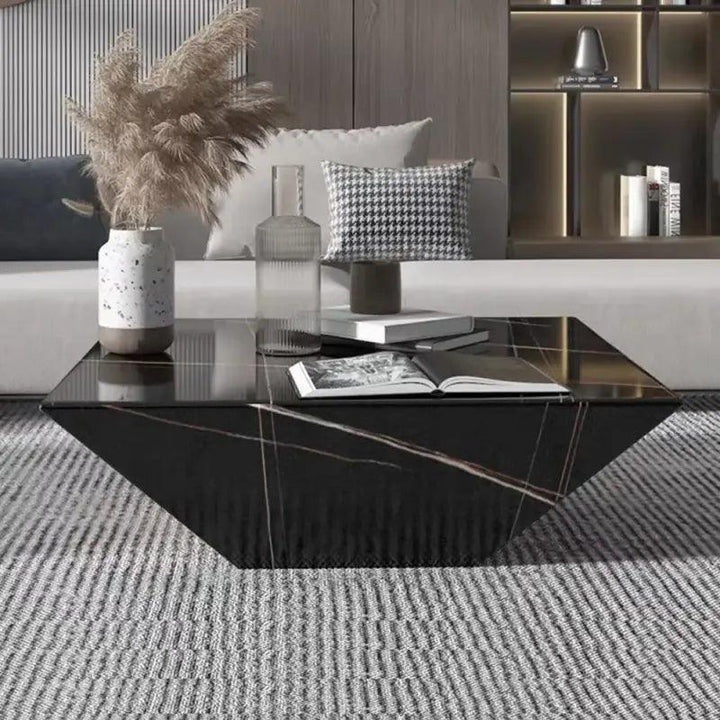 Merkina Luxe Sleek Black Marble Center Table By Alhome - Zrafh.com - Your Destination for Baby & Mother Needs in Saudi Arabia