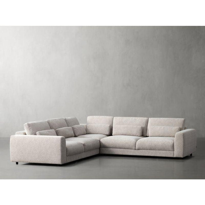 Modern Chanel L-Shape Sofa - Beige - 250x250x85x85 cm - By Alhome - Zrafh.com - Your Destination for Baby & Mother Needs in Saudi Arabia