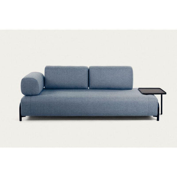 Blue Suede Wood 3-Seater Sofa - Size: 220x85x85, Material: Linen By Alhome - Zrafh.com - Your Destination for Baby & Mother Needs in Saudi Arabia