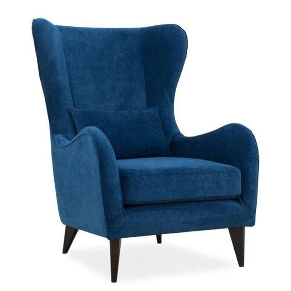 Deep Blue Velvet Chair with Swedish Wood By Alhome - Zrafh.com - Your Destination for Baby & Mother Needs in Saudi Arabia