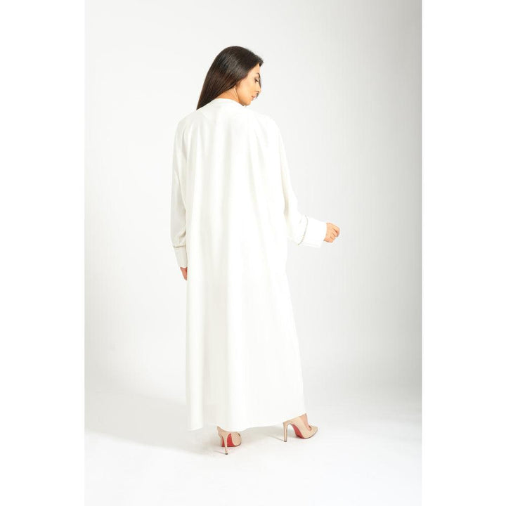 Londonella Women's Long Sleeves Abaya - White - 100243 - Zrafh.com - Your Destination for Baby & Mother Needs in Saudi Arabia