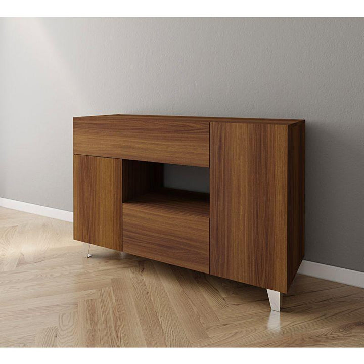 Elegant Brown Coffee Corner with Two Shelves and Two Drawers By Alhome - Zrafh.com - Your Destination for Baby & Mother Needs in Saudi Arabia