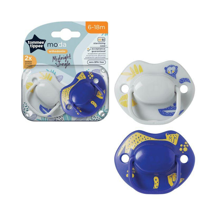 Tommee Tippee Closer to Nature Moda Soother - 2 Pieces - 6-18 Months - Zrafh.com - Your Destination for Baby & Mother Needs in Saudi Arabia