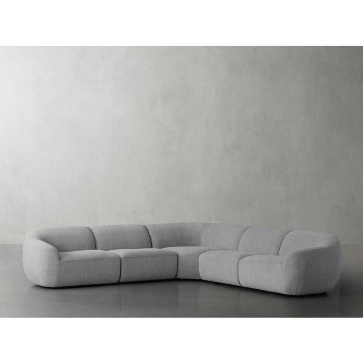 Modern Velvet Corner Sofa - Grey - 280x280x85x85 cm - By Alhome - Zrafh.com - Your Destination for Baby & Mother Needs in Saudi Arabia