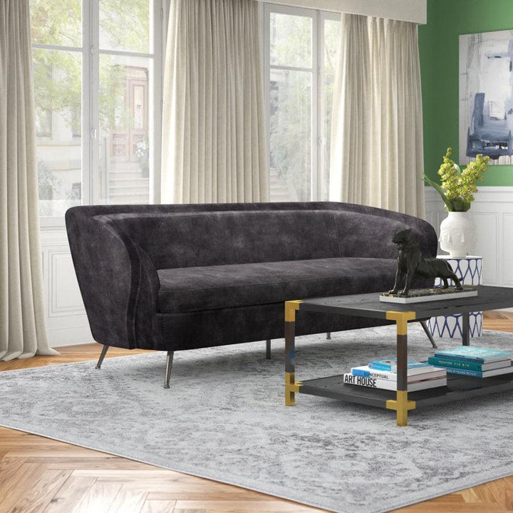 3-Seater Velvet Sofa in Timeless Black By Alhome - Zrafh.com - Your Destination for Baby & Mother Needs in Saudi Arabia