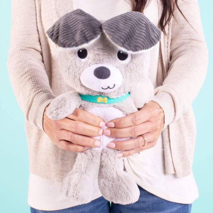BRIGHT STARTS Belly Laughs Puppy Plush Toy - grey and white - ZRAFH