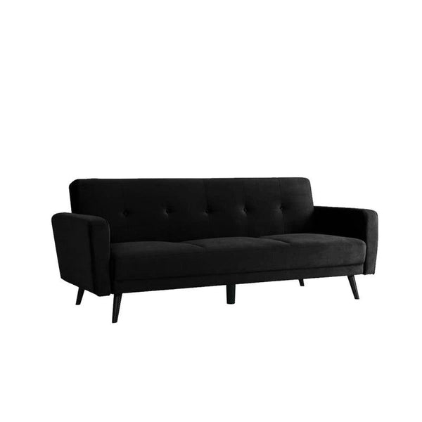 Velvet 3-Seater Sofa in Sleek Black By Alhome - 110111534 - Zrafh.com - Your Destination for Baby & Mother Needs in Saudi Arabia