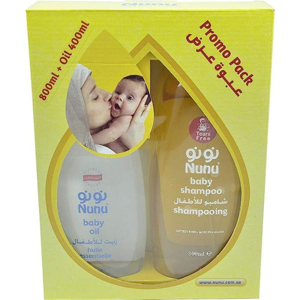 Nunu Baby Shampoo 800 ml + Oil 400 ml - ZRAFH