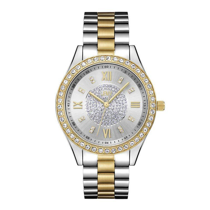 JBW Women's Mondrian Stainless Steel Watch 0.16 ctw Diamond - Silver And Gold - J6303 - Zrafh.com - Your Destination for Baby & Mother Needs in Saudi Arabia