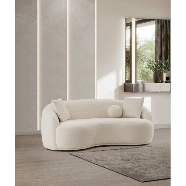 Chic Simplicity: 3-Seater Bouclé Sofa in Beige By Alhome - Zrafh.com - Your Destination for Baby & Mother Needs in Saudi Arabia