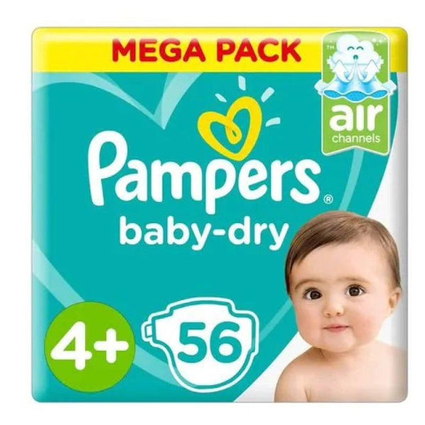 Pampers Baby Diapers Mega Pack Size 4+,10-15 KG, 56 Diapers - ZRAFH