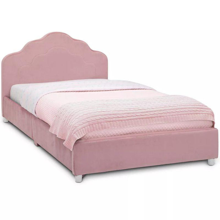 Kids' Pink Fabric Upholstered Wood Bed: Whimsical Charm, 120x200x140 cm by Alhome - Zrafh.com - Your Destination for Baby & Mother Needs in Saudi Arabia