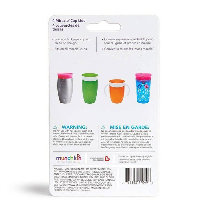 Munchkin Miracle 360 Cup Lids - 4 Pieces - ZRAFH