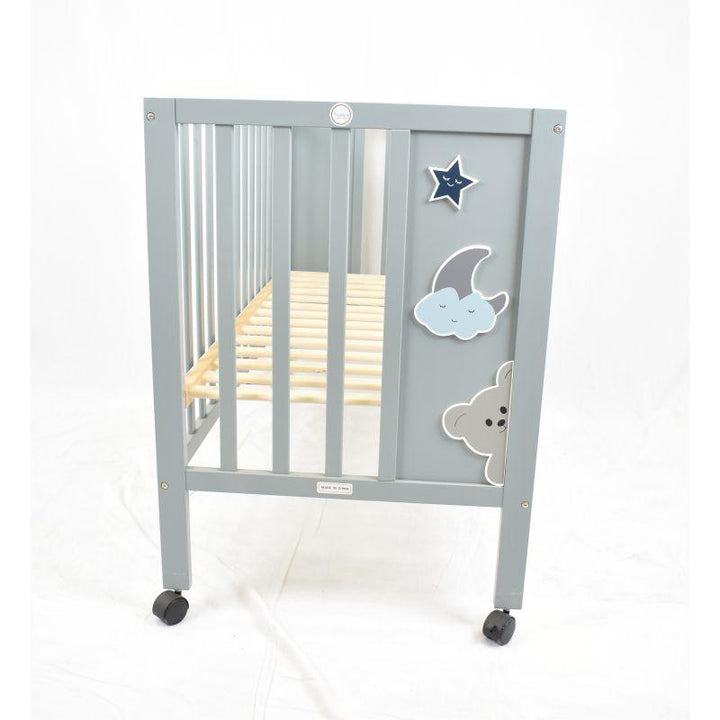 Amla Wooden Baby Crib LIght Grey MC80-LG - ZRAFH