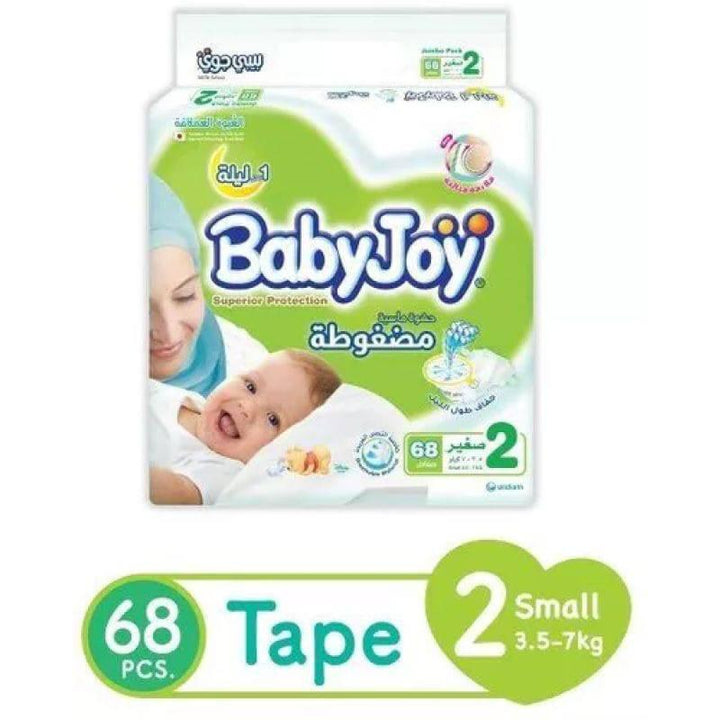 Babyjoy Jumbo Baby Diaper No#2 Small Size - 68 Sheets - ZRAFH